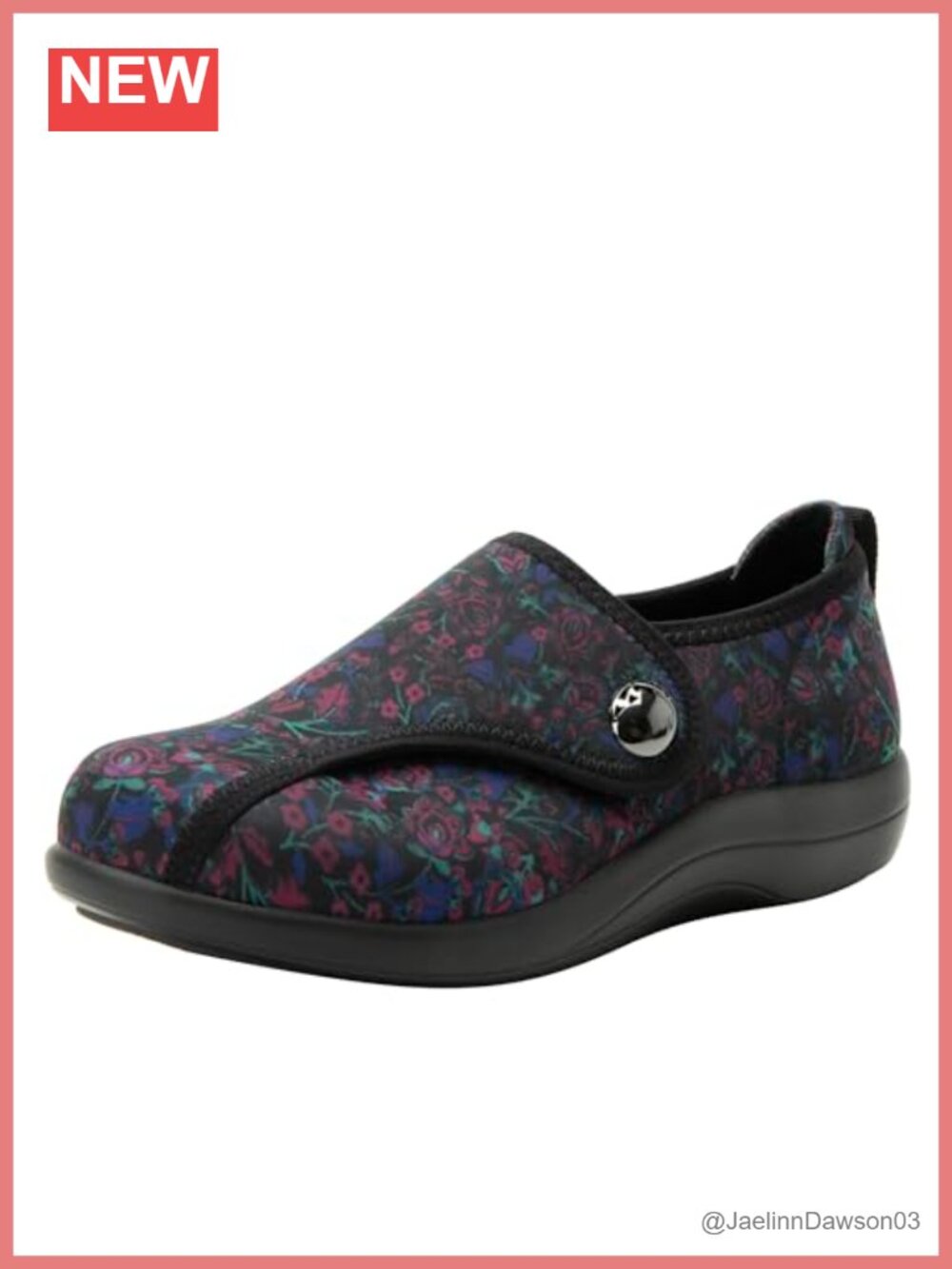 Women's Comfort Slip-On Shoes Stretch Neoprene Hook-and-Loop Closure Wide Width